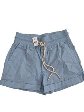 Lou & Grey Light Blue Cotton Poplin Shorts With Drawstring